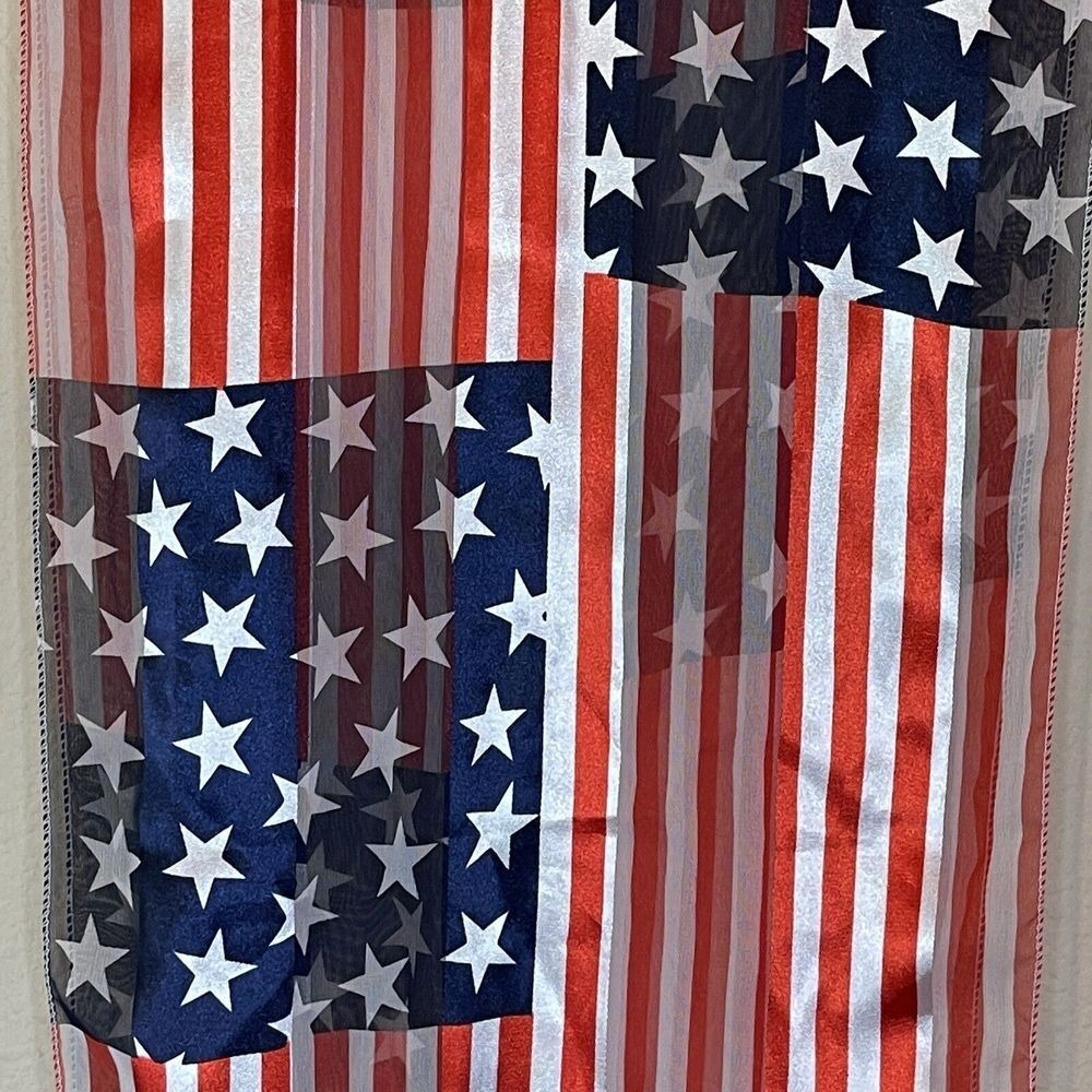 Scarf 24 x 60 Inch Women'sβ USA Patriotic American Flag Holiday Red White Blue